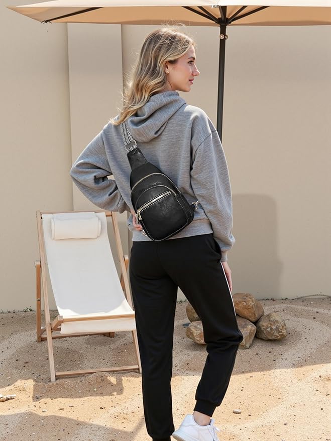 Small Leather Sling Bags for Women Fashion Crossbody Backpack Purse Sling Crossbody Bags