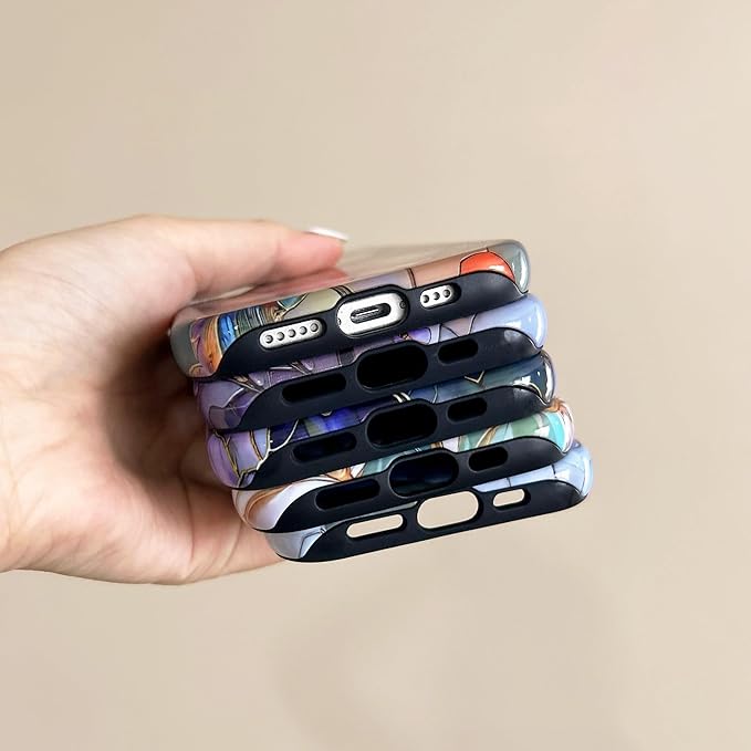 QLTYPRI Flower Case for iPhone 15 Pro Max, Aesthetic Cute Floral Phone Case for Girls Women, Protective Hybrid 2-Layer Hard Shell Silicone Cover Durable Shockproof Phone Cover - Vintage Magnolia