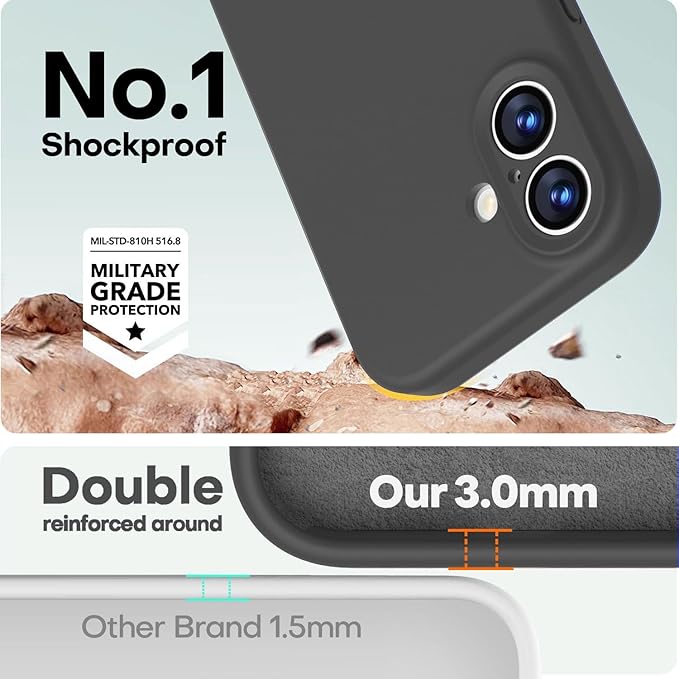 LOVE 3000 Designed for iPhone 17 Case, Premium Silicone [Compatible with Magsafe][Soft Anti-Scratch Microfiber Lining] Shockproof Protective Phone Case for Men Women 6.3", Black