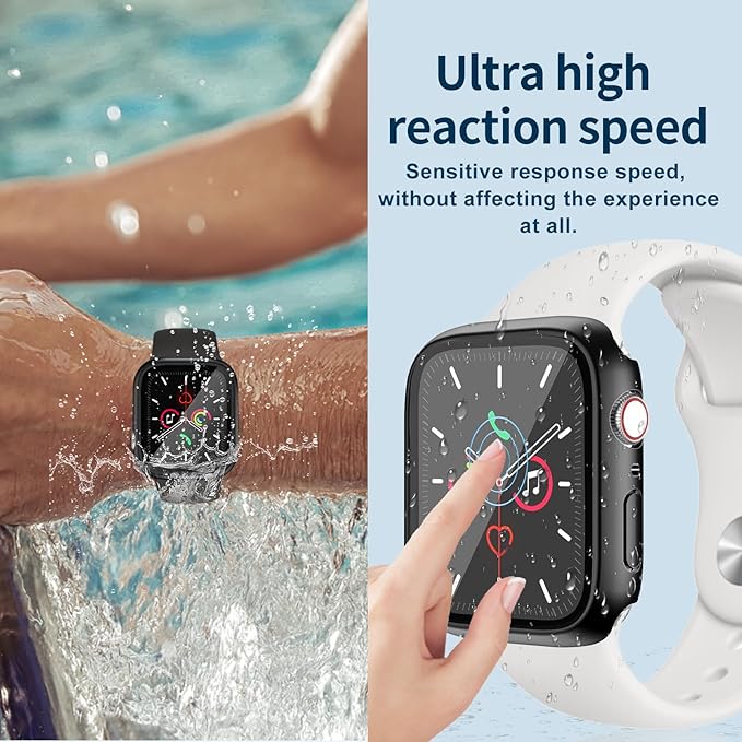 Waterproof Case for Apple Watch Series 3/2/1 42mm, Built-in Screen Protector with Tempered Glass [Touch Sensitive] Cover for iWatch S3/S2/S1 Accessories 42mm, Black