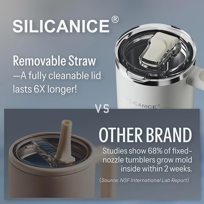 Easy Clean Pro Tumbler - 30 oz Water Bottle with Handle Quick-Disassemble Flip Straw, Leakproof Insulated Stainless Steel,Dishwasher Safe, BPA-Free Gifts for Women & Men