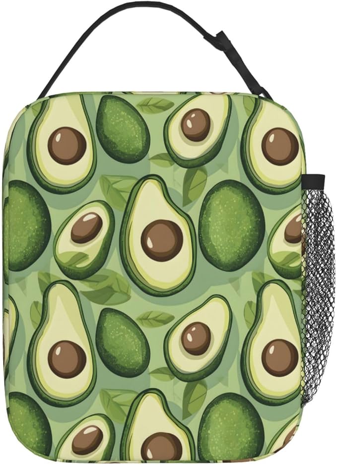 Avocado Lunch Box Insulated Lunch Bag for kids Girls Boys Women,Reusable Lunch Box Containers for Women Men,Durable Cooler Tote Bag Lunchbox for Office/School/Picnic