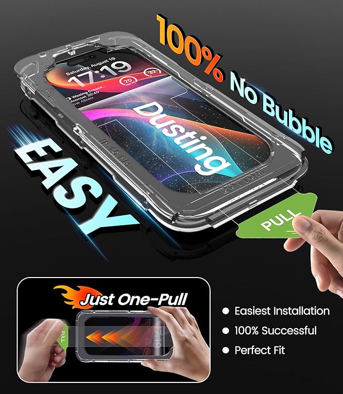iGluz 4 Pack for iPhone 15 Pro Max Screen Protector with 2-Pack Camera Lens Protector[99.99%HD Clear][9H Tempered Glass][Bubble Free][Easy Installation][Smooth Touch][Anti-fingerprint],4+2 Protection