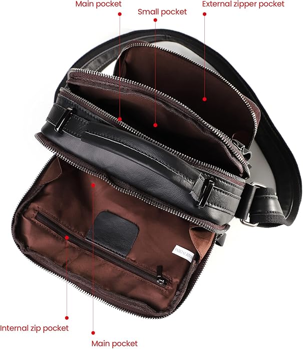Genuine Leather Small Messenger Bag for Men Vintage Shoulder Crossbody Bags for Work Business Travel