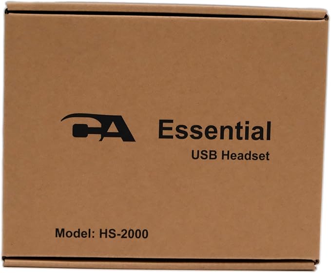 Cyber Acoustics CA Essential USB Headset (HS-2000) – Professional Headset for Calls & Music, All-Day Comfort, Integrated Ear Cup Controls, Optimized for UC Platforms