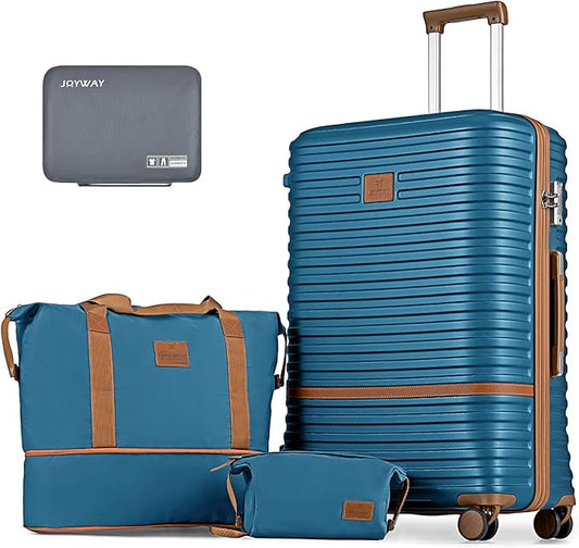 Joyway 28 Inch Luggage with Spinner Wheels, Lightweight Hard Shell Large suitcase, 3 Piece Luggage Sets with TSA Lock, Blue