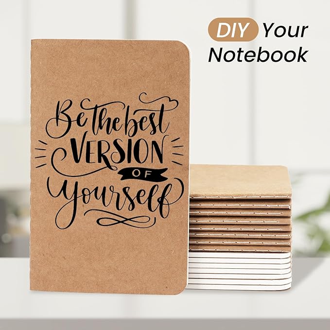 Oucaru 64PCS Mini Notebooks Bulk, 3.5" x 5.5", Brown, 60 Pages Blank Paper Small Pocket Notebook Set, Mini Journal Memo Notepads for Kids, Students, Traveler, School Office Supplies