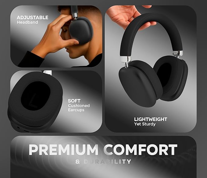 P959 Wireless Gaming Earbuds – Bluetooth 5.3 Stereo Headphones with Mic, Touch Controls, Long Battery, IPX6 Waterproof, Ergonomic for Music, Sports & Travel (Black)