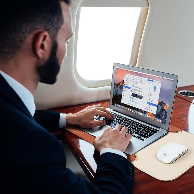 Allinside 11-12 inch Laptop Sleeve Case Compatible with MacBook Air 11 2010-2015/MacBook 12 2015-2017, Waterproof PU Leather Laptop Sleeve Bag Protective Vertical Case Cover, Brown