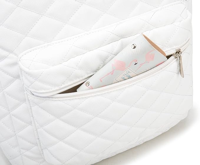 Kinmac Laptop Backpack with Massage Cushion Straps and USB Charging Port for Laptop Up to 15.6 Inch Men Women Travel Outdoor Backpack (White)