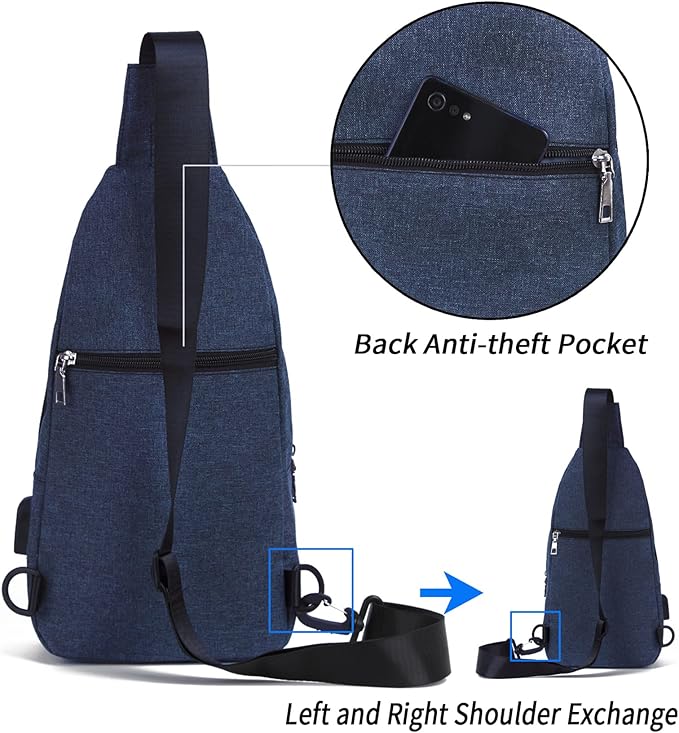 Seoky Rop Small Sling Bag Crossbody for Men Women One Strap Shoulder Cross Body Bag Sling Backpack for Travel