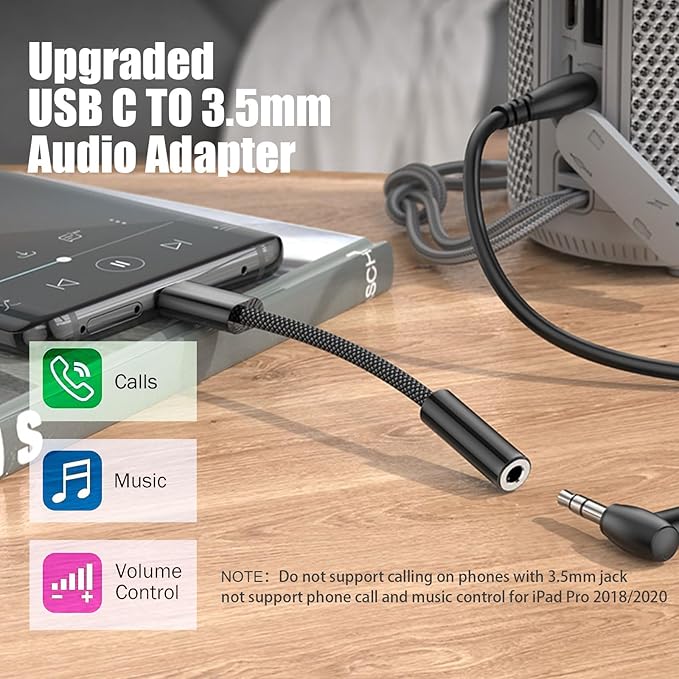 Fidioto 4 Pack Black USB Type C to 3.5mm Female Headphone Jack Adapter,USB-C to 3.5mm Audio Converter, USB C to Aux Audio Dongle Cable Cord Compatible with 16/16 Pro Max/16 Pro/16 Plus, iPad Pro,etc