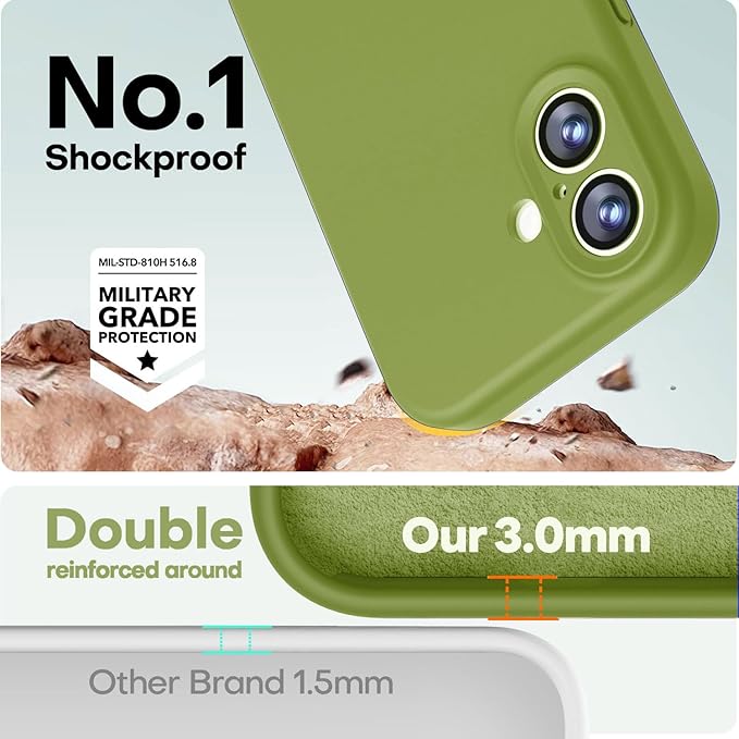 LOVE 3000 Designed for iPhone 17 Case, Premium Silicone [Compatible with Magsafe][Soft Anti-Scratch Microfiber Lining] Shockproof Protective Phone Case for Men Women 6.3", Cedar Green