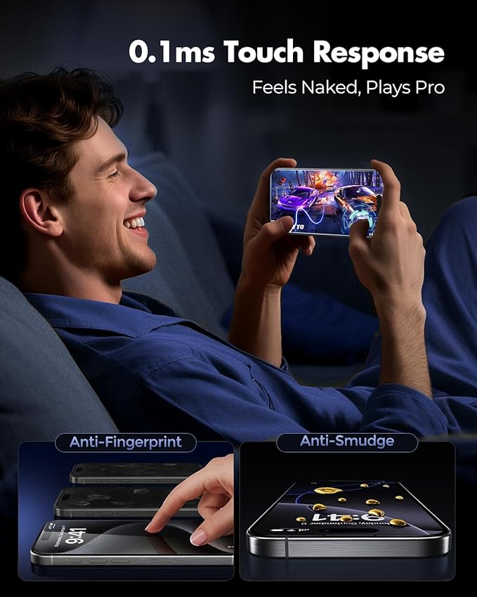 UNBREAKcable 3-Pack Screen Protector for iPhone 15 Pro Max Tempered Glass - [One-Pull Perfection] [Auto Dust-Elimination] [9H+ Hardness] [99.99% HD Clear] Full Coverage for iPhone 6.7 inch