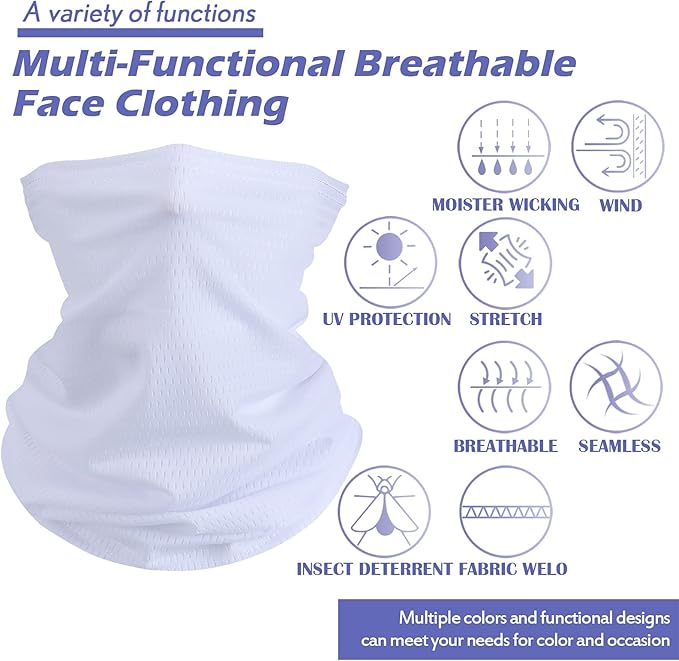 Geyoga Winter Face Mask for Men UV Protection Mask Sunscreen Breathable Windproof Neck Gaiters Scarf Fishing Cycling Running