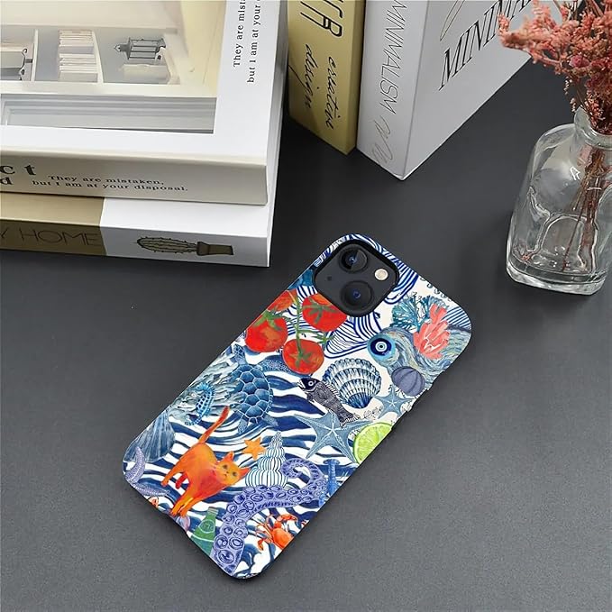 Case for iPhone 15 Plus,Leopard Cherry Shell Aesthetics for Woman Men Full Body Protective Cover Shockproof 2 in 1 Silicone + Hard PC Case for iPhone 15 Plus