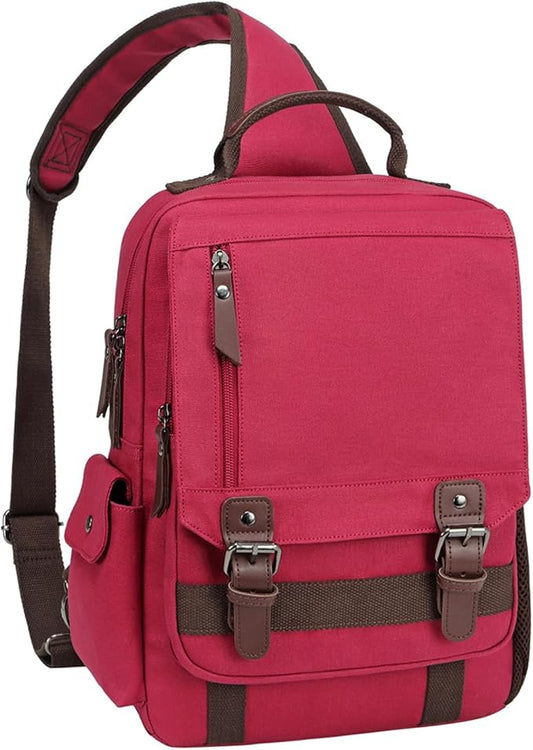 mygreen Canvas Cross Body Messenger Bag Shoulder Sling Backpack Travel Rucksack