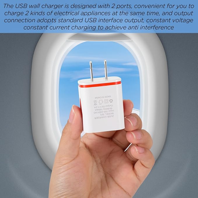 Xuhal 12 Pcs USB Charger Block Bulk Charger Adapter Cube 2.1a Fast USB Plugs for Wall Outlet Travel Adapter Most Smartphones and Tablets, Colorful