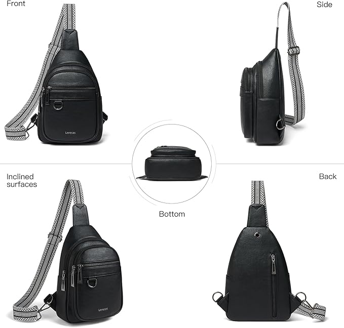 7L Sling Bag for Women Men Vegan Leather Crossbody Bags Fanny Pack Purse Backpack Over Shoulder Bag Travel Anti Theft