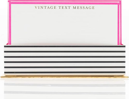 Graphique Vintage Text Flat Notes, "Vintage Text Message" Message – Note Card Stationery Embellished w/ Gold Foil, 50 Note Cards, Matching Envelopes for Thank You Notes and Invitations, 5.625" x 3.5"