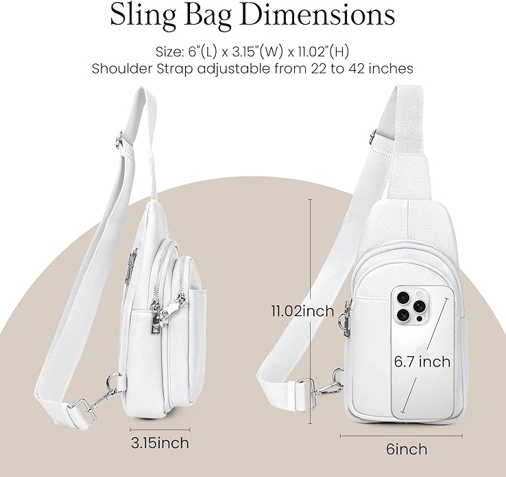 befen Genuine Leather Small Sling Bag for Women Anti-Theft Crossbody Chest Bags Fanny Packs for Travel with RFID Card Slots