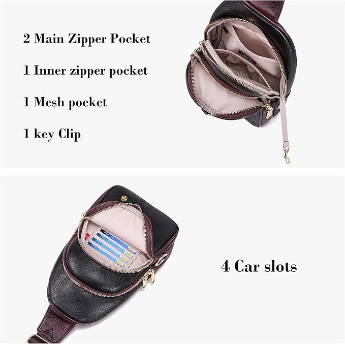 Haytijoe Crossbody Bags for Women Leather Sling Bag Anti-theft Cross Body Bag Travel Sling Purse Chest Bags Fanny Packs