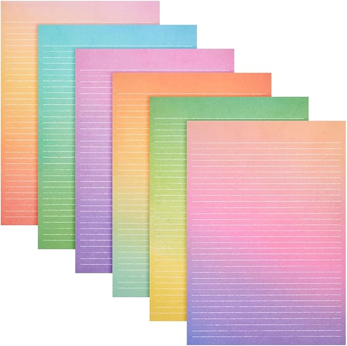 Paper Junkie Letter Writing Stationery Paper & Envelopes Set - 6 Watercolor Gradient Designs, 60 Lined Sheets & 30 Envelopes (10.25 x 7.25 In)