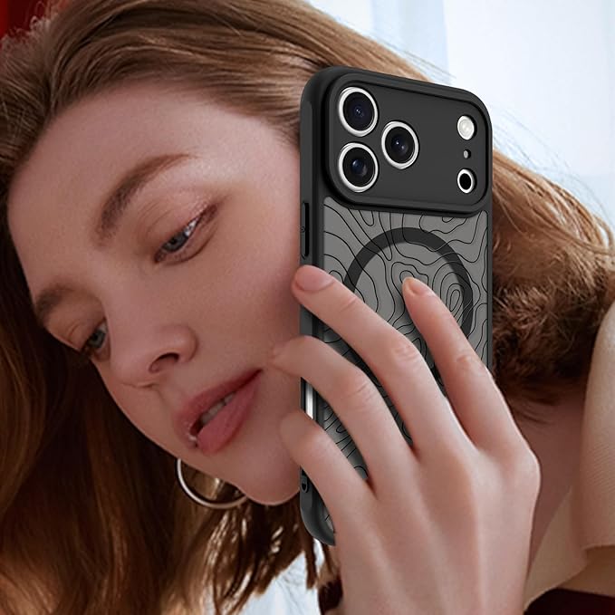 KANGHAR Case Compatible with iPhone 17 Pro Max Curly Line Pattern [Compatible with Magsafe] Cute Spiral Ripples Protective Magnetic Case for Girls Women Men 6.9"