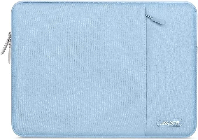 MOSISO Laptop Case 14 inch, 14 inch Laptop Sleeve Compatible with HP Lenovo Dell ASUS Acer, HP Stream, Dell Latitude, Lenovo IdeaPad, Polyester Vertical Computer Sleeve Bag with Pocket, Air Blue