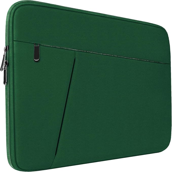 15.6 inch Laptop Case, Shockproof Protective Computer Carrying Cover with Front Pocket, Briefcase Handbags Laptop Bag for 15.6 inch HP, Dell, Acer, Asus, Notebook, Dark Green