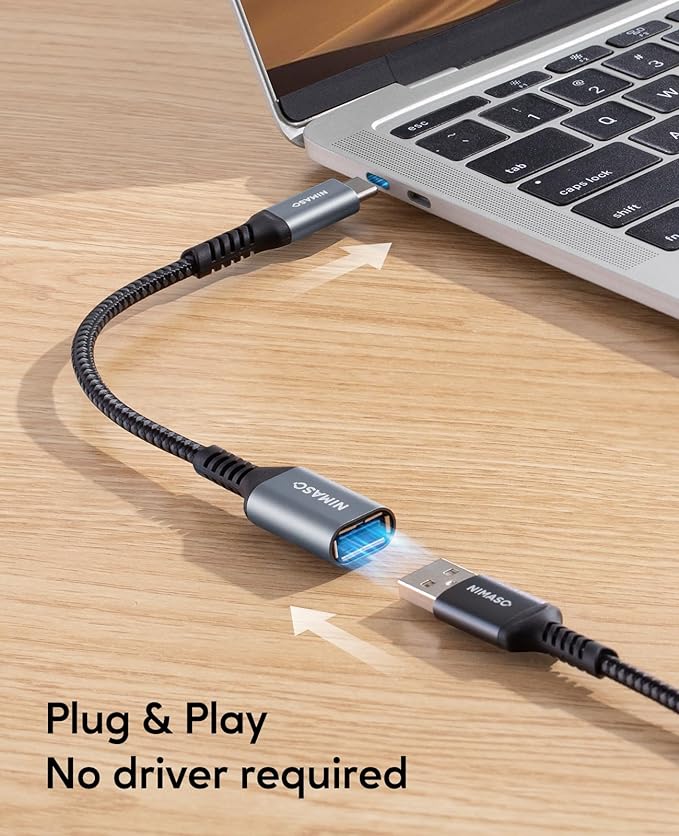 USB C to USB 3.0 Adapter [2 pack],NIMASO USB-C to USB,Thunderbolt 3 to USB Adapter OTG Cable for Macbook Pro/Air 2020/2018,iPad Pro 2020,Galaxy S20 S20+,Google Pixel and More