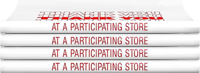 400 Pack Thank You T-Shirt Bags - Premium Quality 15 Mic (0.6 Mil) Thick Reusable Plastic Bags: 11.5" x 6.5" x 21