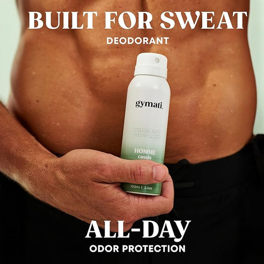 Fitness Deodorant Spray - Men & Women - Aluminum-Free - All Day Protection - Built For Sweat - Air-Powered - Vegan & Plant-Based - Made in USA - Unisex+Homme+Femme -3.4oz Travel Size -3 Pack