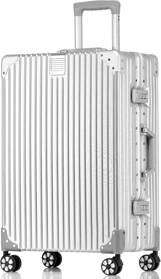 HotWay 28 Inch Checked in Luggage with Aluminum Frame,PC Hard Shell Suitcase with Spinner Wheels and TSA Lock, Large Suitcase for Business Travel