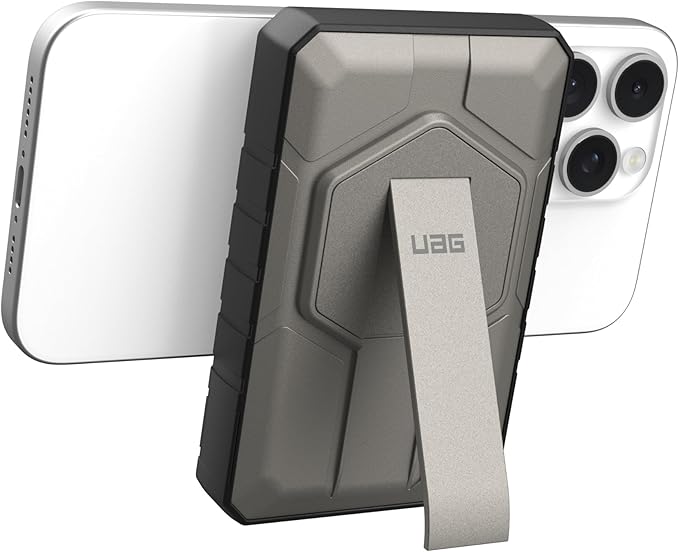 URBAN ARMOR GEAR UAG 10000mAh Power Bank SRGE 20W 2-Port USB-C USB Magnetic Wireless Portable Charger Fast Charging Battery Pack w/Kickstand Compatible with iPhone 17, Galaxy S25, Black/Titanium