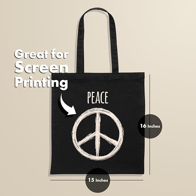 Carrywell |Not Made In China| 48 Pack Cotton Tote Bags, Lightweight Reusable Grocery Shopping Bag, Blank Bulk Cloth Totes with Handles, Great For Custom Screen Print and Gifts (15"x16")