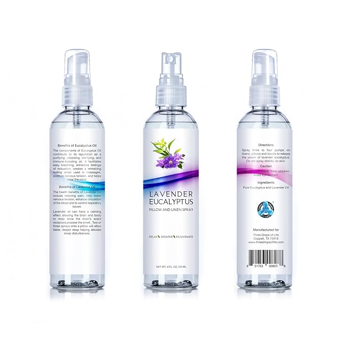 Original Lavender Eucalyptus Pillow and Linen Spray, Best Home Essential Oil Mist to Relax The Body, Fresh Clean Smell (Lavender Eucalyptus, 4oz)