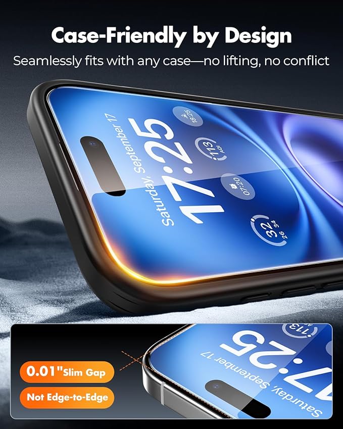 UNBREAKcable 2+2 Pack for iPhone 16 Screen Protector & Lens Protector 【Military-Grade】【Easy Install】【Efficient Night Shot】9H+ Shatterproof Tempered Glass Film,Bubble-Free&Anti-Fingerprint ,Case Friendly-6.1 inch