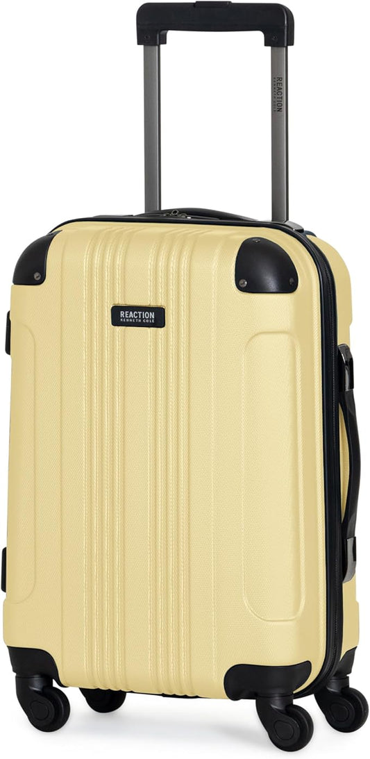 Kenneth Cole REACTION Out of Bounds Lightweight Hardshell 4-Wheel Spinner Luggage, Pale Banana, 20-Inch Carry On