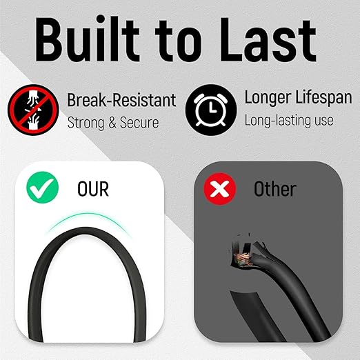 Uvital Phone Extension Line, 10 FT Black Telephone Extension Line Cord Cable Wire,RJ11 6P4C Phone Cord for Home/Office