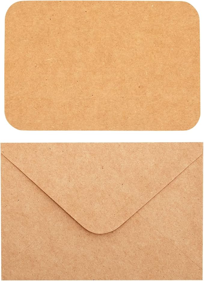Sustainable Greetings Kraft Paper Blank Postcards & Envelopes - 6 x 4 In, 48-pk - Ample Writing Area for Note Cards - Kraft Cardstock - Bulk Blank Cards with Envelopes