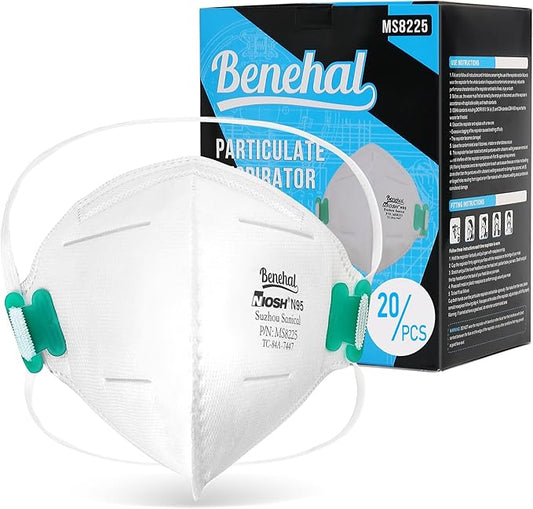 LotFancy N95 Mask for Adults, NIOSH Particulate Respirator, N95 Face Mask for Construction, Cleaning, Sanding, Dust Pollution