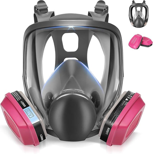 Full Face Respirator Mask - Gas Masks Survival Nuclear and Chemical for Asbestos,Paint and Chemical
