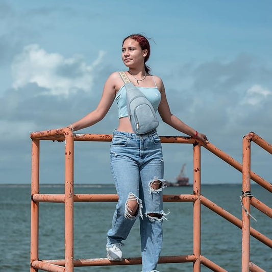 BOSTANTEN Sling Bag for Women Leather Crossbody Bag Vintage Cross Body Purse for Travel with Guitar Strap, Bohemian Style