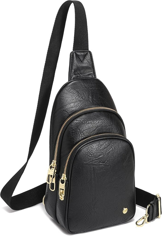 Haytijoe Crossbody Bags for Women Leather Sling Bag Anti-theft Cross Body Bag Travel Sling Purse Chest Bags Fanny Packs