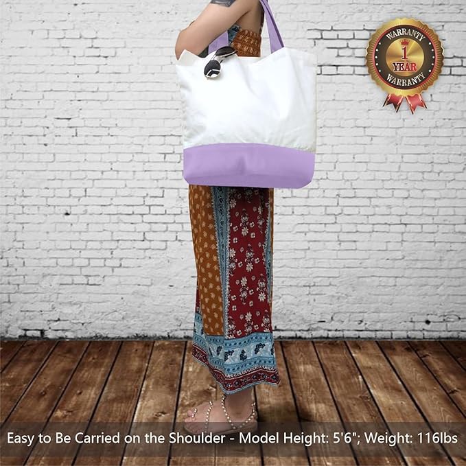 TOPDesign 3-Pack Super Strong Large 12oz Cotton Canvas Tote Bags, Reusable Grocery Shopping Cloth Bags, Fashionable Two-Tone Totes for Crafts, DIY Your Creative Designs