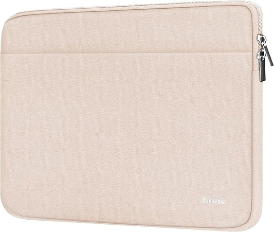 Laptop Sleeve 15.6 inch, Shockproof Protective Notebook Case with Accessory Pocket, Briefcase Carrying Laptop Bag for 15.6" HP, ASUS, Dell, Lenovo, Acer - Light Pink