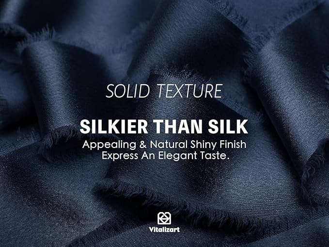 Vitalizart Silk Satin Ribbon 1 Inch x 15 Yard Wooden Spool Navy Blue Handmade Frayed Ribbon for Gift Wrapping Baby Shower Wedding Bridal Bouquets Holiday Decor 3 Rolls x 5 Yard