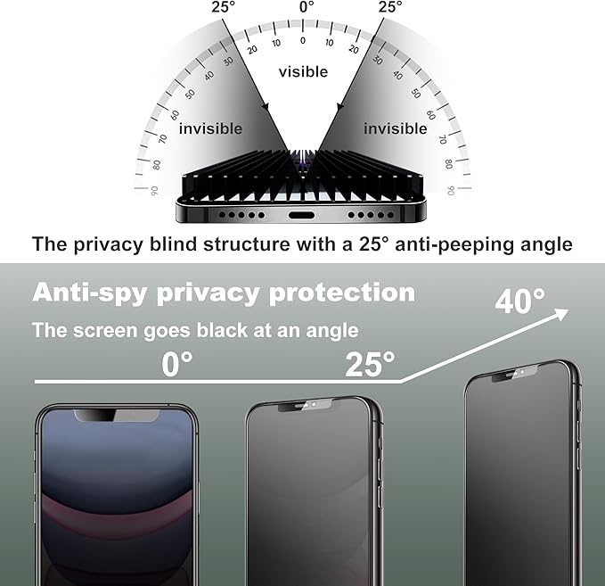 2 Pack Matte Privacy Screen Protector for iPhone 11 and iPhon XR 6.1-Inch Auto Dust Removal, No Bubbles,Anti-Spy Tempered Glass Film, Easy Installation