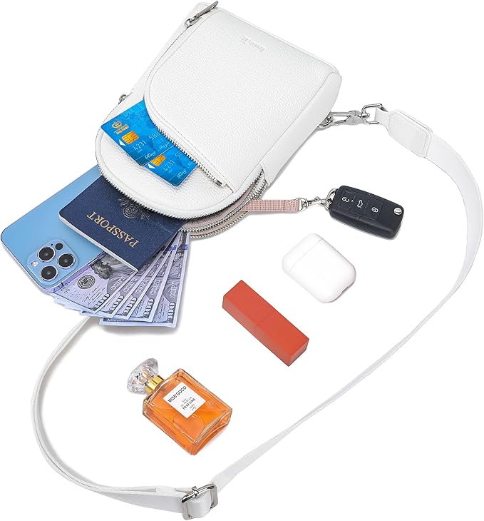 INICAT RFID Blocking Sling Bag Leather Crossbody Bags for Women Fanny Pack Cross Body for Woman Chest Bag for Travel 1.9L